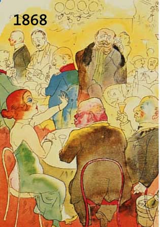 GROSZ, GEORGE, ZWEI LITHOGRAPHIEN UND EINE FARBLITHOGRAPHIE AUS ECCE HOMO, BERLIN 1923, BLATTGR. CA. 34,5 X 25,5 ...