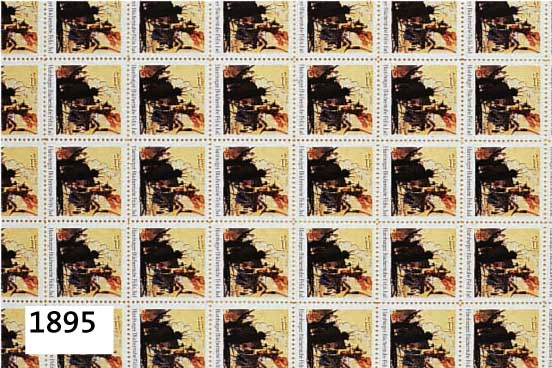 JANSSEN, HORST, 1929-1995 HAMBURG, BRIEFMARKENBLOCK HAMBURGER BüCHERSTUBE FELIX JUD, HANDMONOGR., CA. 49 X 28 CM