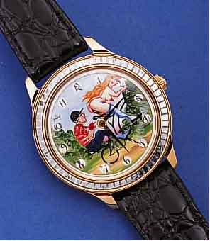 RUSSISCHE HERRENARMBANDUHR, 17 ST., HAND- AUFZUG, STOßGES., METALLGEH. VERG., EDELST.- BODEN GEDR., UM 1992, ZIFFERBL. NACHTR. BEMALTU. M. ...