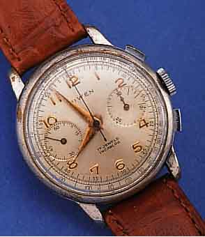 KONVOLUT: 2 ARMBANDCHRONOGRAPHEN, SCHWEIZER PROD., BEIDE BASISKAL. LANDERON 149, 1X UM 1955, OHNE STOßS., EZW 2, EZG 3, 1X EDELST., BODEN U. ...
