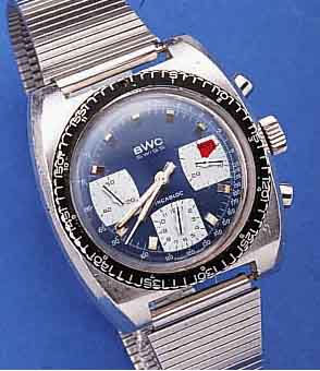 KONVOLUT: 2 BWC ARMBANDCHRONOGRAPHEN, SCHWEIZ UM 1970, BEIDE EDELST., 1X LEDERB., VALJOUX-KAL. 7733, 30-MIN.-STOPPZäHLER, TELE- U. ...