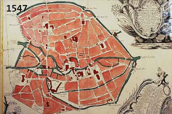 ALTKOLOR. KUPFERSTICH, V. M. SEUTTER, CA. 1740, GRUNDRISS DER STADT BRAUNSCHWEIG, IN WELCHEM DIE LAGE ALLER HERRSCHAFTL. UND PUBLIQUEN ...