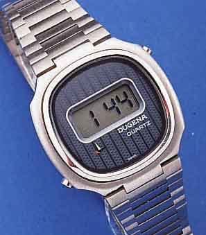 KONVOLUT: 3 DUGENA HERRENARMBANDUHREN, ALLE QUARTZGEST., UNGETR. LAGERW. UM 1975, 2X MULTIFKT., DIGITALE LCD-ANZ., EDELST. ...