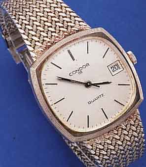 KONVOLUT: 2 HERRENARMBANDUHREN, FüR DEN DTSCH. MARKT, FRüHE QUARTZGEST. ANALOGANZ., BEIDE UM 1974, 1X BEZ. CONDOR, 835ER SILBER, INCL. ...