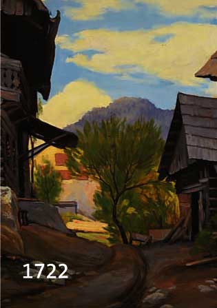 BRONBRONSAG, J., DATIERT 1936, ÖL/LWD., GEHÖFT, SIGNIERT, M. CA. 60 X 60 CM, RAHMEN, RÜCKSEITIG ÄLTERE KL. RESTAURATIONS- STELLEN