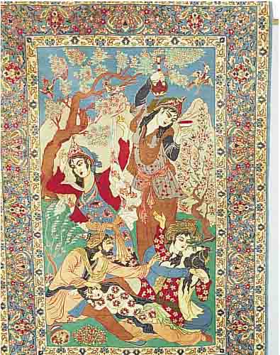 ESFAHAN FEIN, PERSIEN, 167 X 114CM, EHZ 4 KORKWOLLE MIT UND AUF SEIDE, CA.20 JAHRE CA.1 MIO.KN/QM
