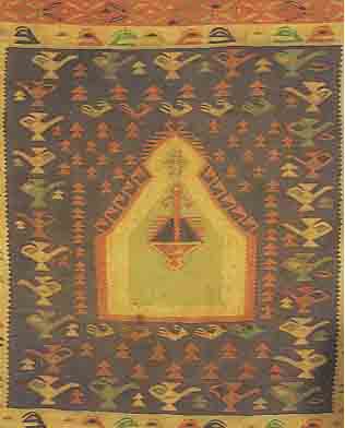 KELIM, MOLDAWIEN, 127 X 122CM, EHZ 4 WOLLE AUF WOLLE, UM 1920