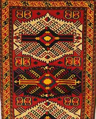 KAKAZAK, RUSSLAND, 187 X 109CM, EHZ 2 FLOR WOLLE, CA.40 JAHRE
