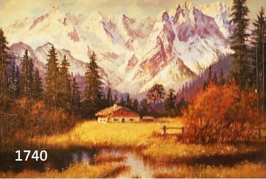 MÜLLMÜLLER-BAUMGARTEN, CARL, GEB. 1879 LEIPZIG, BAUERNGEHÖFT IN DEN ALPEN, ÖL/LWD, LI. U. SIGN., CA. 80 X 100 CM, R.