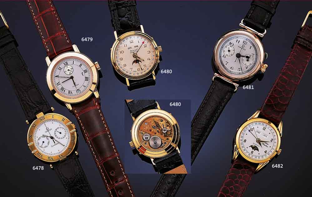 OMEGA HERRENARMBANDUHR LOUIS BRAND, SCHWEIZ UM 1990, AUF KD.-WUNSCH IM GG 750/000-GEH. MASSIV VERARB., BEIDS. SAPHIRVERGL., BODEN 4- FACH ...
