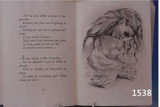 LE CANTIQUE DES CANTIQUES, VON DR. J.-C. MARDRUS, PARIS, 1950, NUMERIERTES EXEMPLAR 69 AUS EINER AUFLAGE 265, ILLUSTRIERT MIT GANZSEITIGEN ...