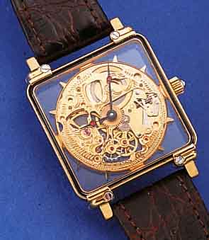 BULER SKELETT HERRENARMBANDUHR MODELL PRESTIGE AUFWEND. CARREE-ARRONDE-GEH. VERG., 4-FACH VERSCHR., BEI FERTIGST. WASSERD. BIS 30 M, BEIDS. ...