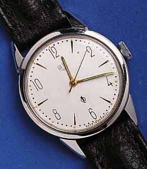 GLASHÜGLASHÜTTE HERRENARMBANDUHR GÜTEUHR, KAL. 60,3, EDELST., GEH-NR. 105615, DEUTSCHLAND UM 1958, BLATT PERF. REST., 16 ST., INDIR. ZEN- ...
