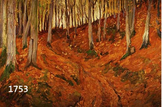 HOFFMANN - FALLERSLEBEN, LANSCHAFTSMALER ANFANG 20. JH., HERBSTLICHER WALD, BEI HöXTER, ÖL/LWD. (MIN. BESCH.), ...