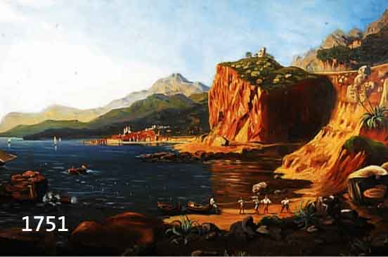 ZUSCHREIBUNG: KOPISCH, AUGUST PROF., 1799 BRESLAU - 1853, SüDLäNDISCHE KüSTENLANDSCHAFT MIT FISCHERN AM STRAND, ...