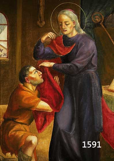 NAGEL, ANTON, 1882 BULACH BEI KARLSRUHE, SANKT MARTIN MIT DEM BETTLER, ÖL/LWD., SIGN. U. DAT. 1908, CA.: 70 X 46 CM, R.