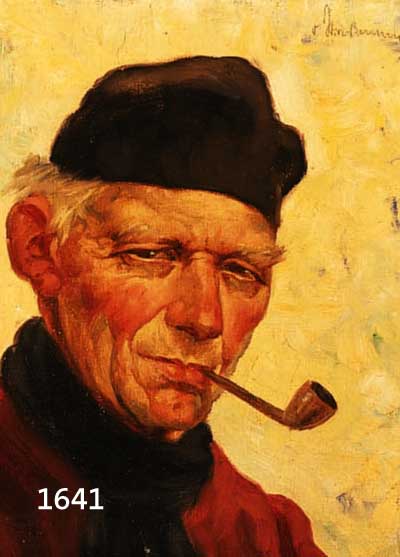 STRASSMANN, OTTO, DüSSELDORFER KüNSTLER,NACHGEWIESEN UM 1930, PORTRäT EINES PFEIFENRAUCHENDEN SEEMANNS, ÖL/LWD., ...