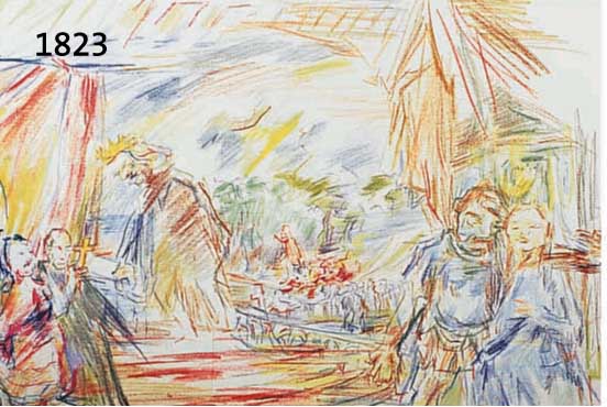 KOKOSCHKA, OSKAR, 1886-1980, GANG IN DER HOFBURG, FARBSERIGRAPHIE VON 1976, IM DRUCK SIGNIERT, DATIERT UND BEZEICHNET: GUT ZUM DRUCK ...