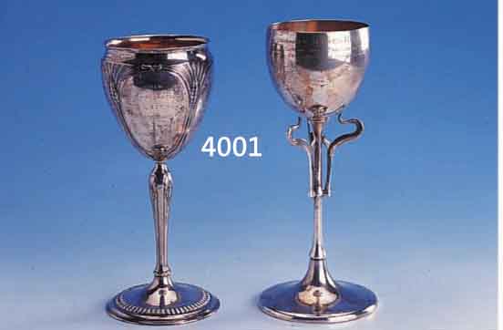 KONVOLUT 2 POKALE, JUGENDSTIL, UM 1910 BZW. 1914, 1 X 800ER SILBER, FA. JETZLER, SCHAFFHAUSEN, SCHWEIZ, INSCHRIFT, H CA. 20.5 CM; 1 X WMF, METALL, ...