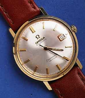 OMEGA HEROMEGA HERRENARMBANDUHR SEAMASTER DE VILLE AUTOMATIK, SCHWEIZ UM 1964, EDELST., EIN- SCHALENGEH., GET. A-WELLE, BEI FERTIGST. ...