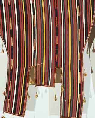 TORKMENE PFERDEDECKE, 185 X 140CM, EHZ 2 WOLLE AUF WOLLE, CA.40 JAHRE