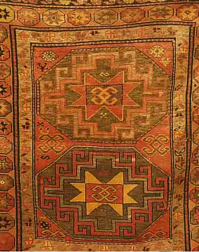 KAZAK, RUSSLAND, 150 X 142CM, .EHZ 3.UM 1910 WOLLE AUF WOLLE,