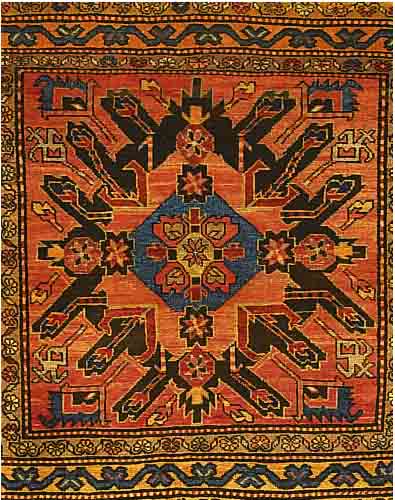 KAZAK, RUSSLAND, 160 X 143CM, WOLLE AUF WOLLE, UM 1900