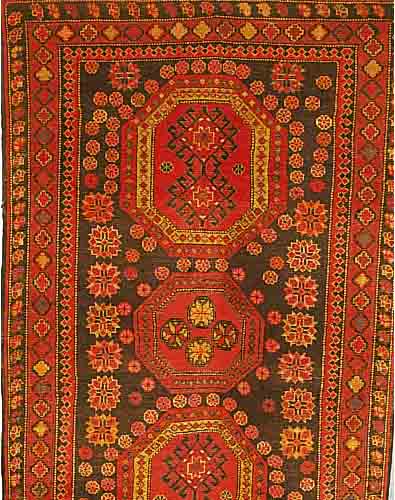GENDJE, RUSSLAND, 201 X 124CM, WOLLE AUF WOLLE, UM 1920