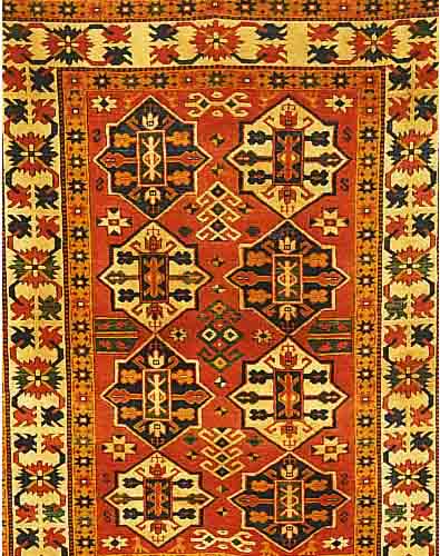 GONAGHKANDI, RUSSLAND, 208 X 160CM, WOLLE AUF WOLLE UM 1910