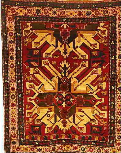 ADLER-KAZAK, RUSSLAND, 171 X 140CM, WOLLE AUF WOLLE, UM 1935