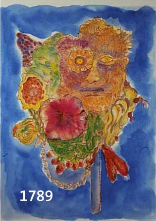 KRINNER, MICHAELA, 1915 WALDMüNCHEN, "POSEIDON", MISCHTECHNIK, UNIKAT, AQUARELLIER-TE RADIERUNG, SIGN., BETITELT, BEZ. AUFL. ...