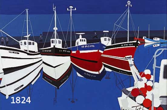 TOTHTOTH, JEAN, 1899 - 1997, BEKANNTER FRANZÖSISCHER NAIVER, SCHIFFE IM HAFEN, ÖL/LWD., SIGN., BETITELT BLEU HORISON, DAT., CA.: 33 X 46 CM, R.