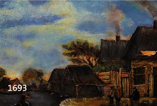 UNBEK. KüNSTLER, WOHL 19. JH., HOLLäNDISCHE FLUSSZENE MIT PERSONENSTAFFAGE, ÖL/HOLZ, (BESCH.), UNSIGN., CA.: 20 X 24 CM, R.