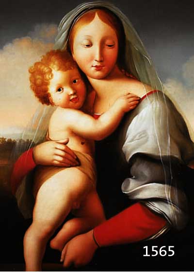 UNBEKUNBEK. KÜNSTLER D. 18./19. JH., SEHR FEINE UND QUALITÄTSVOLLE DARSTELLUNG MARIAS MIT DEM JESUSKNABEN VOR LANDSCHAFTS- HINTERGRUND, ...