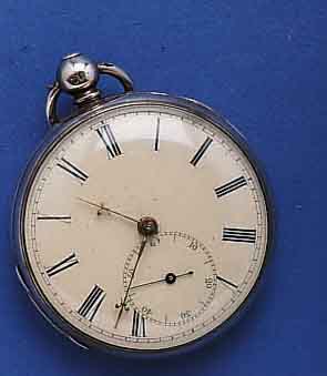 JOHN MC JOHN MC CAUSTAND HERRENTASCHENUHR, ENGLAND 1850, SCHLÜSSELAUFZUG, SILBER, EMAILBL., FEIN HAARR. M. LUPE ERKENNB., SCHLÜSSEL ANBEI, ...