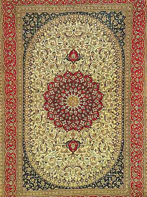 GHOM SEIDE, PERSIEN, 148 X 99CM, EHZ 1-2 REINE NATURSEDIE, CA.20 JAHRE, CA.1 MIO.KN/QM