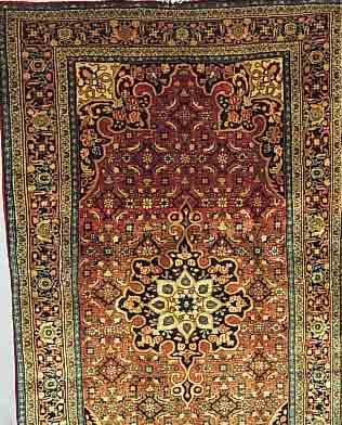 BIDJAR, PERSIEN, 229 X 132CM, EHZ 2 FLOR WOLLE, CA.40 JAHRE