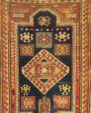 KAZAK, RUSSLAND, 107 X 100CM, EHZ 5 WOLLE AUF WOLLE, UM 1910