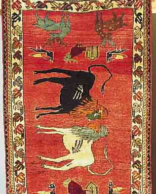 GABBEH, PERSIEN, 150 X 83CM, EHZ 2 WOLLE AUF WOLLE, CA.50 JAHRE