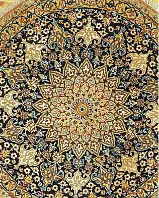 NAIN, PERSIEN, 120CM DURCHM., EHZ 1-2 KORKWOLLE MIT SEIDE, CA.30 JAHRE