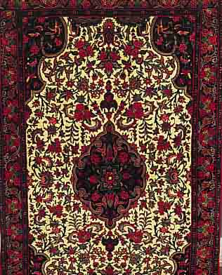 ROSEN-BIDJAR, PERSIEN, 235 X 148CM, EHZ 1-2FLOR WOLLE, CA.20 JAHRE