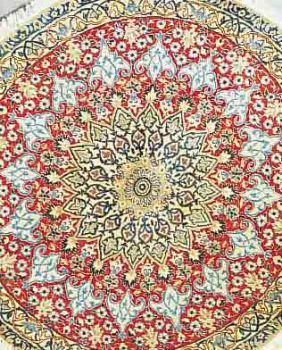 NAIN, PERSIEN, 120CM, DURCHM., EHZ 2 KORKWOLLE MIT SEIDE, CA.30 JAHRE