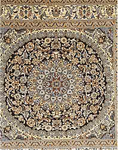 NAIN, PERSIEN, 200 X 190CM, FLOR WOLLE MIT SEIDE