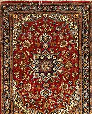 ESFAHAN,PERSIEN CA 103 X 72CM. KORK WOLLE AUF SEIDE