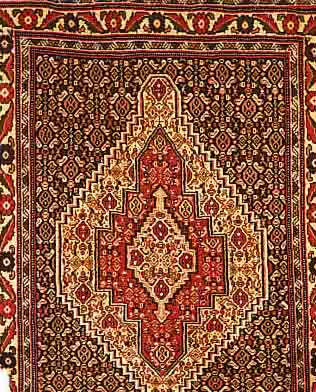 SENNEH,PERSIEN CA 101 X 75CM. FLOR WOLLE