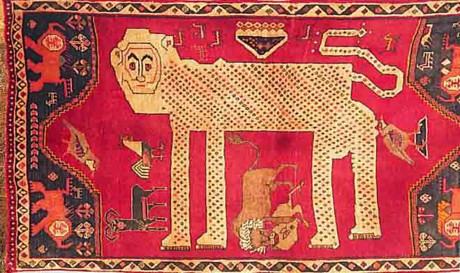 GHASCHGHAI,PERSIEN CA 152 X 105CM. WOLLE AUF WOLLE