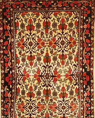 ROSEN BIDJAR,PERSIEN CA 157 X 103CM. FLOR WOLLE