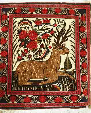 SAROGH, PERSIEN, 43 X 41CM, FLOR WOLLE