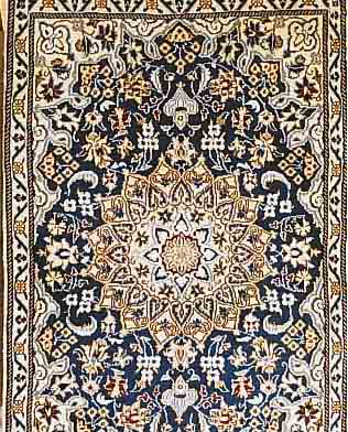 NAIN, PERSIEN, 136 X 89CM, FLOR WOLLE MIT SEIDE
