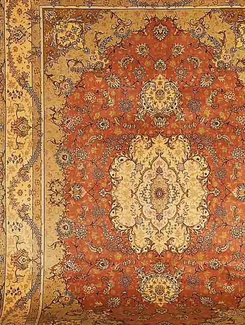 TäBRIZ FEIN, PERSIEN, 357 X 254CM, KORKWOLLE MIT SEIDE, CA.600.000 KN/QM